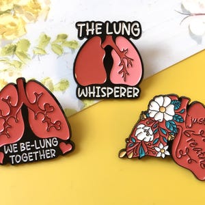 Lungs Enamel Pin | Medical Staff Pin Badge | Lapel Pin | Enamel Pin Set for Backpacks | Birthday Gift for Her/Him