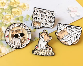 Funny Kitten Enamel Pin | Cute Cat Pin Badge | Lapel Pin | Enamel Pin Set for Backpacks | Birthday Gift for Her/Him