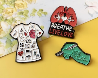 Medical Science Enamel Pin | Doctor and Nurse Pin Badge | Lapel Pin | Enamel Pin Set for Backpacks | Birthday Gift for Her/Him