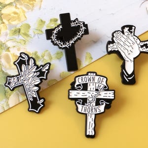 Christian, Cross Enamel Pin | Christianity Pin Badge | Lapel Pin | Enamel Pin Set for Backpacks | Birthday Gift for Her/Him