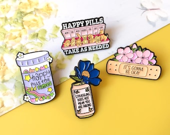 Healing Enamel Pin | Cute Pin Badge | Lapel Pin | Enamel Pin Set for Backpacks | Birthday Gift for Her/Him