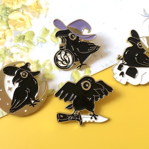 Lovely Little Crow Enamel Pin | Cute Pin Badge | Lapel Pin | Enamel Pin Set for Backpacks | Birthday Gift for Her/Him