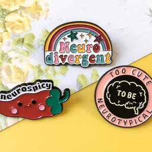 Funny Neuro Enamel Pin | Cute Pin Badge | Lapel Pin | Enamel Pin Set for Backpacks | Birthday Gift for Her/Him