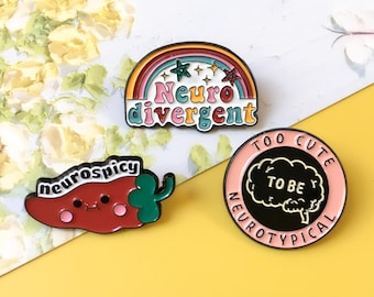 Funny Neuro Enamel Pin | Cute Pin Badge | Lapel Pin | Enamel Pin Set for Backpacks | Birthday Gift for Her/Him
