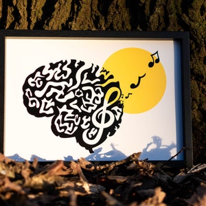 Postcard Music lover brain