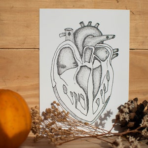 Carte postale A6 Coeur dotwork