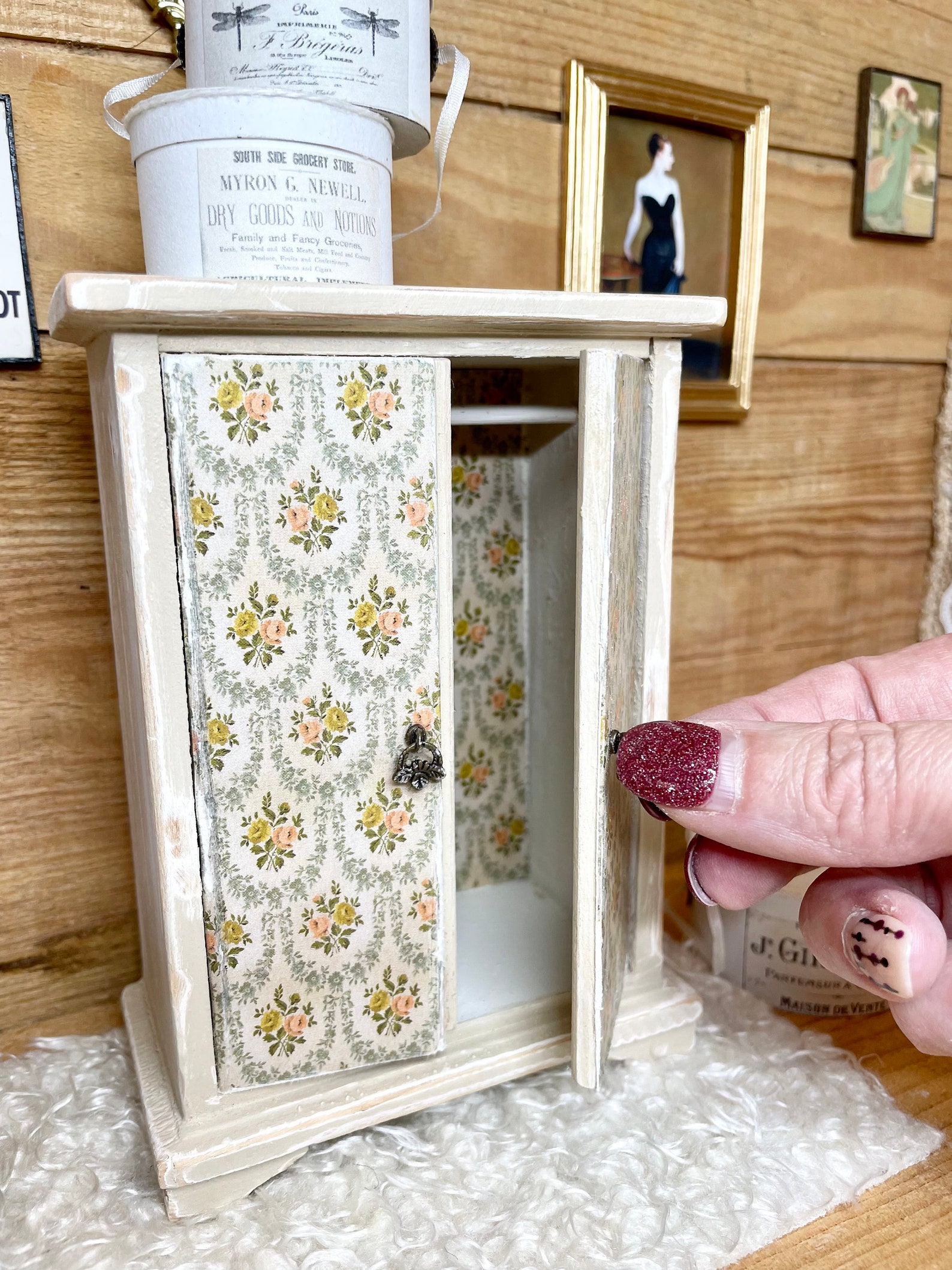 Dollhouse Armoire Miniature Armoire Dollhouse Wardrobe Etsy