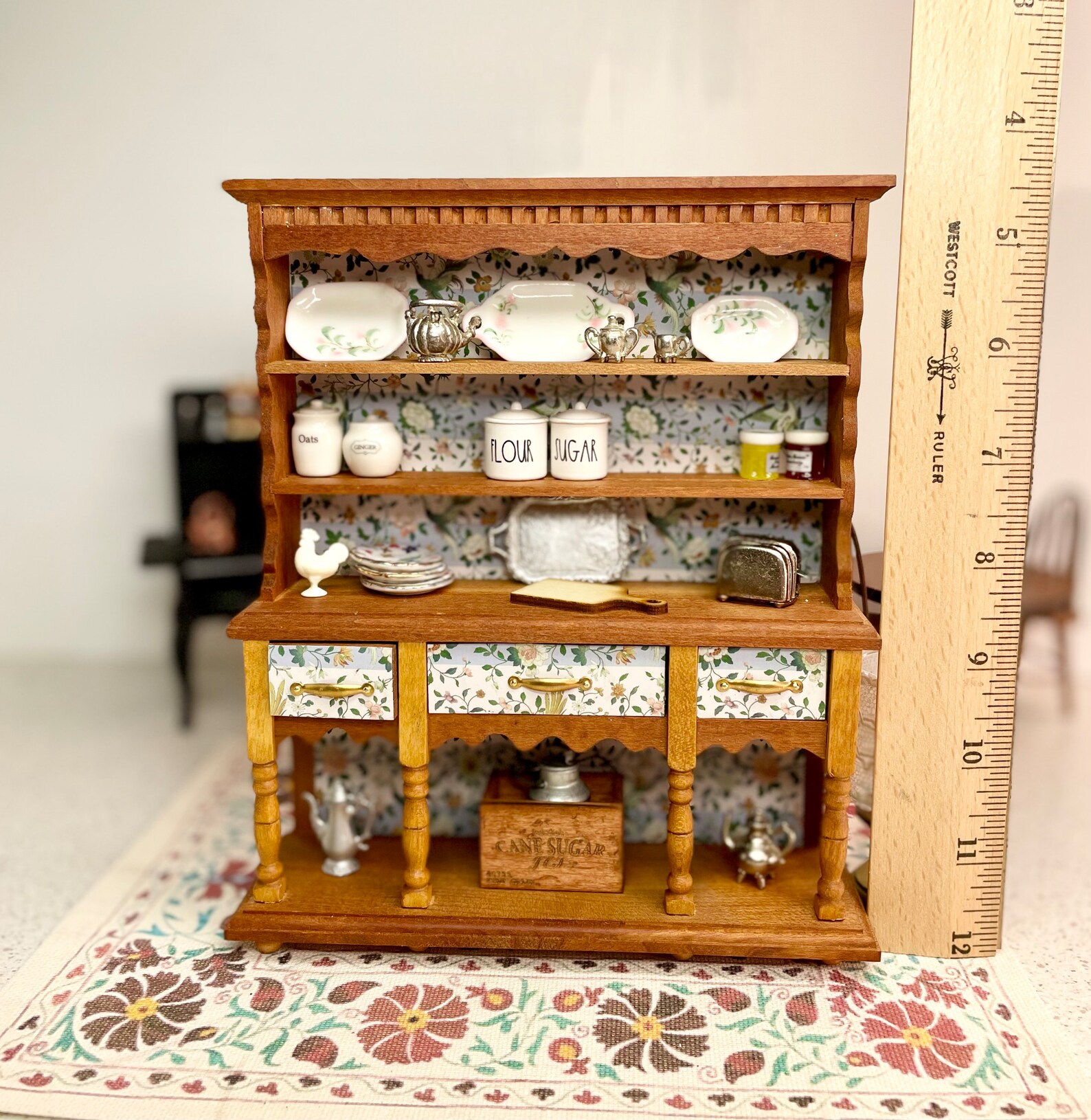 Vintage Dollhouse Kitchen Hutch Miniature Hutch Dollhouse Etsy