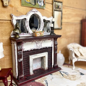 Fireplace Southwest Fieldstone YM8898 dollhouse miniature furniture 1/12 scale 