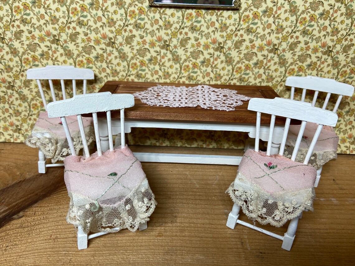 Dollhouse Chairs Dollhouse Dining Room Chairs Miniature Etsy