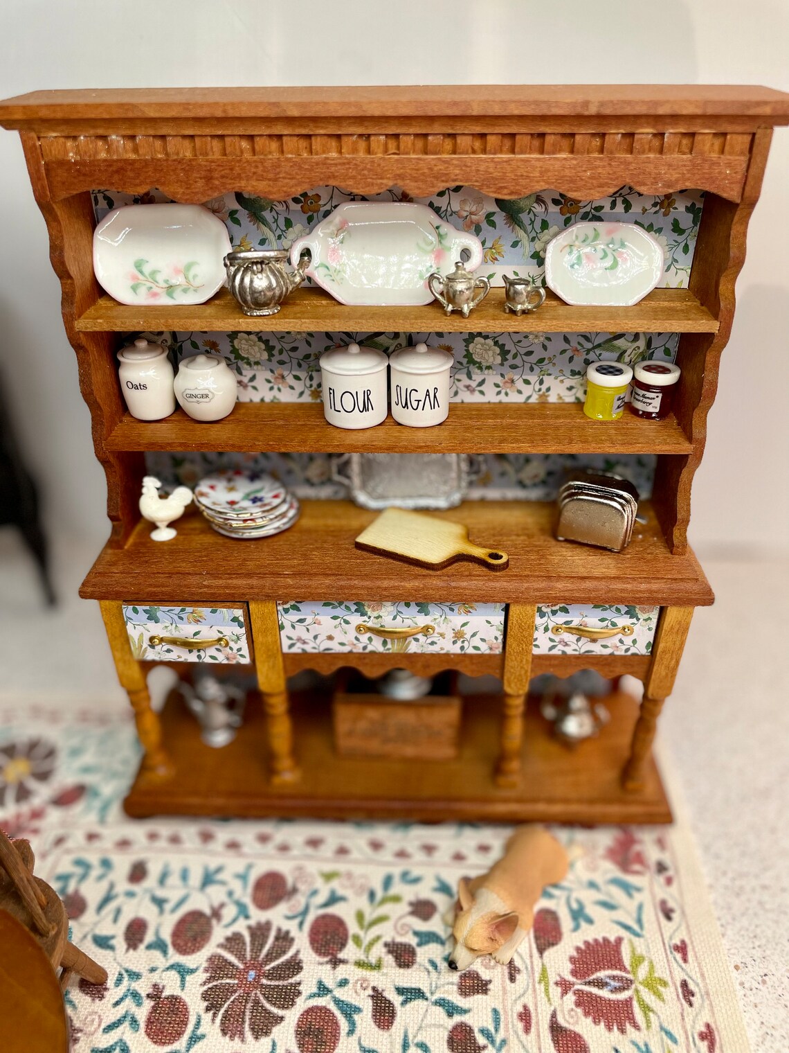 Vintage Dollhouse Kitchen Hutch Miniature Hutch Dollhouse Etsy