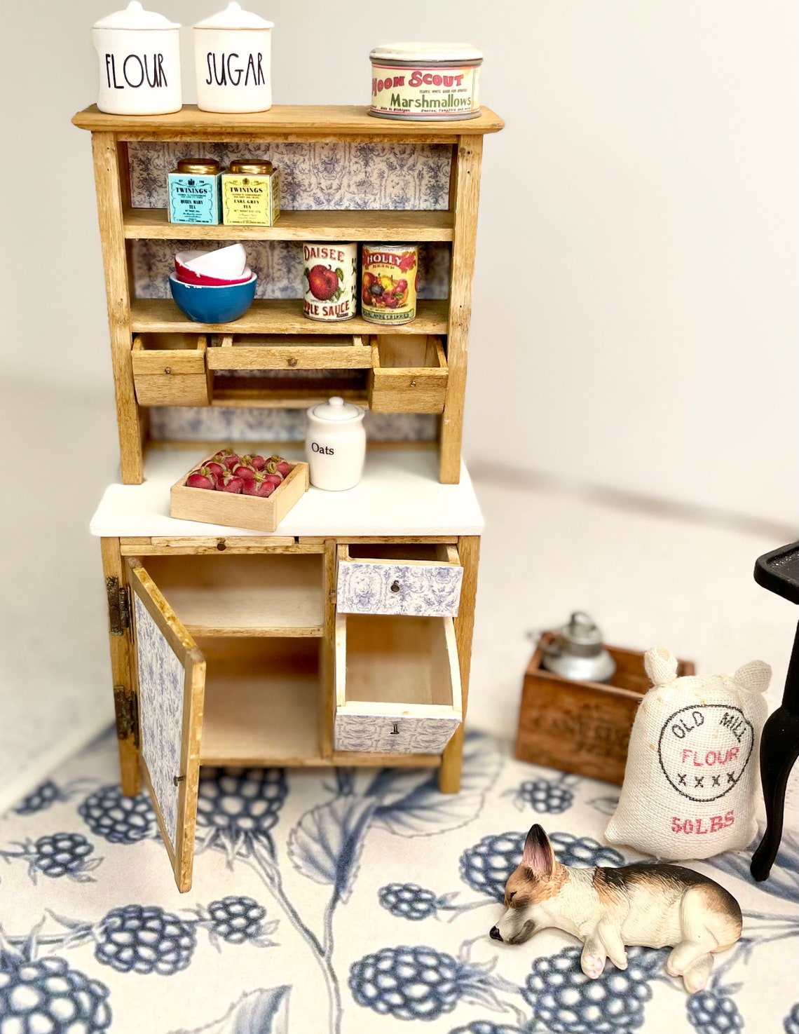 Dollhouse Kitchen Hutch Miniature Hutch Dollhouse Etsy