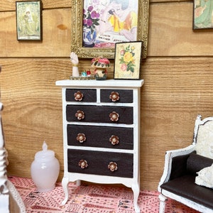 Dollhouse Dresser, Miniature Dresser, Shabby Chic Dresser, Dollhouse Furniture OOAK - 1:12