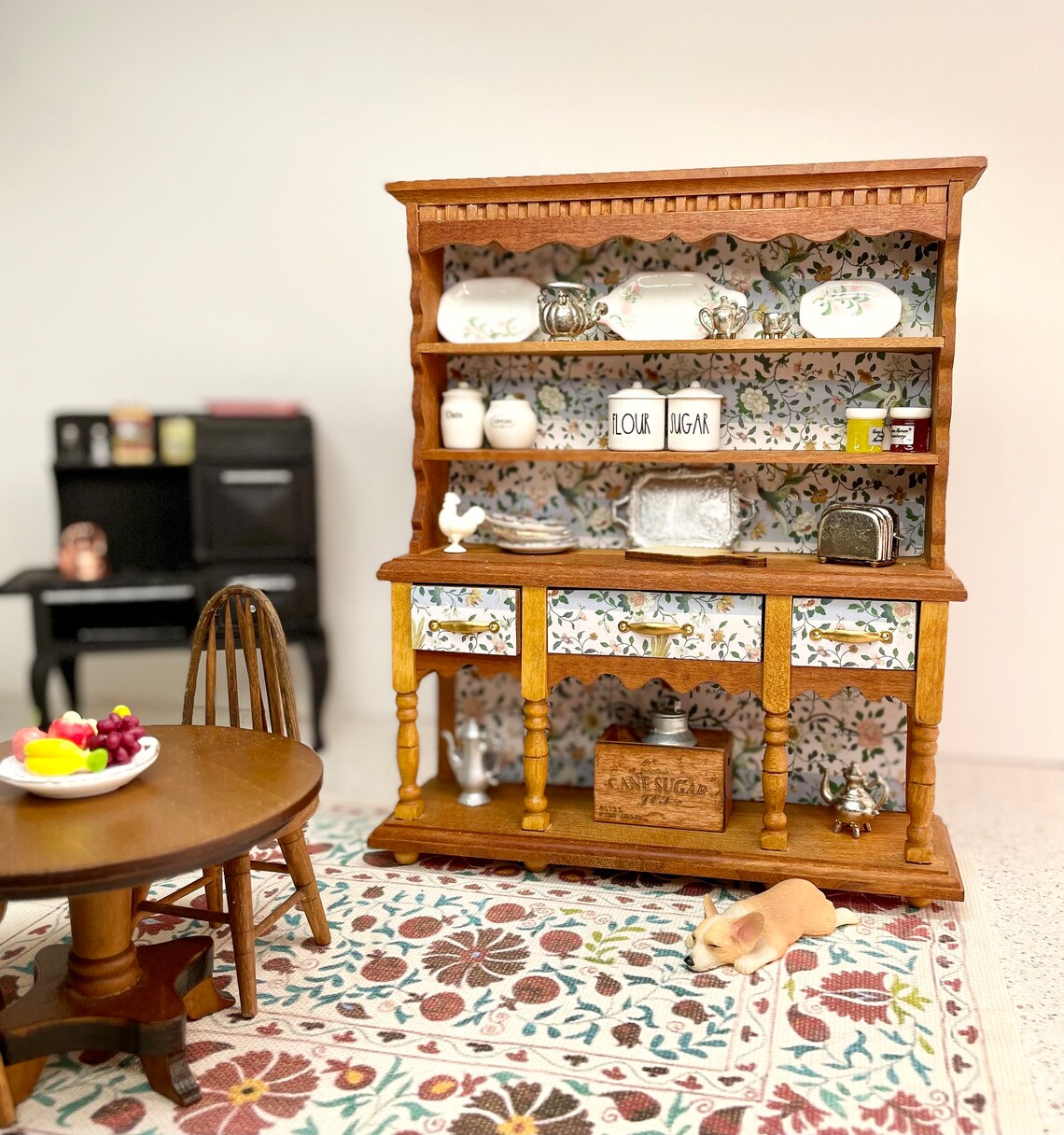 Vintage Dollhouse Kitchen Hutch Miniature Hutch Dollhouse Etsy