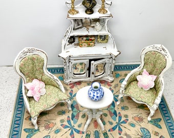 Vintage Dollhouse Chairs, Victorian Chairs, William Morris, Miniature Chairs, Sold Separately, Dollhouse Furniture, Shabby Chic - 1:12