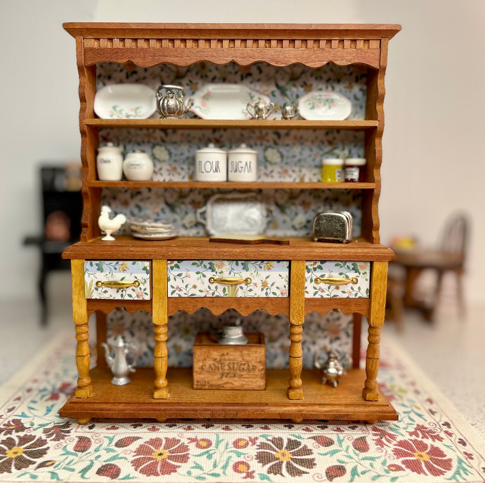 Vintage Dollhouse Kitchen Hutch Miniature Hutch Dollhouse Etsy