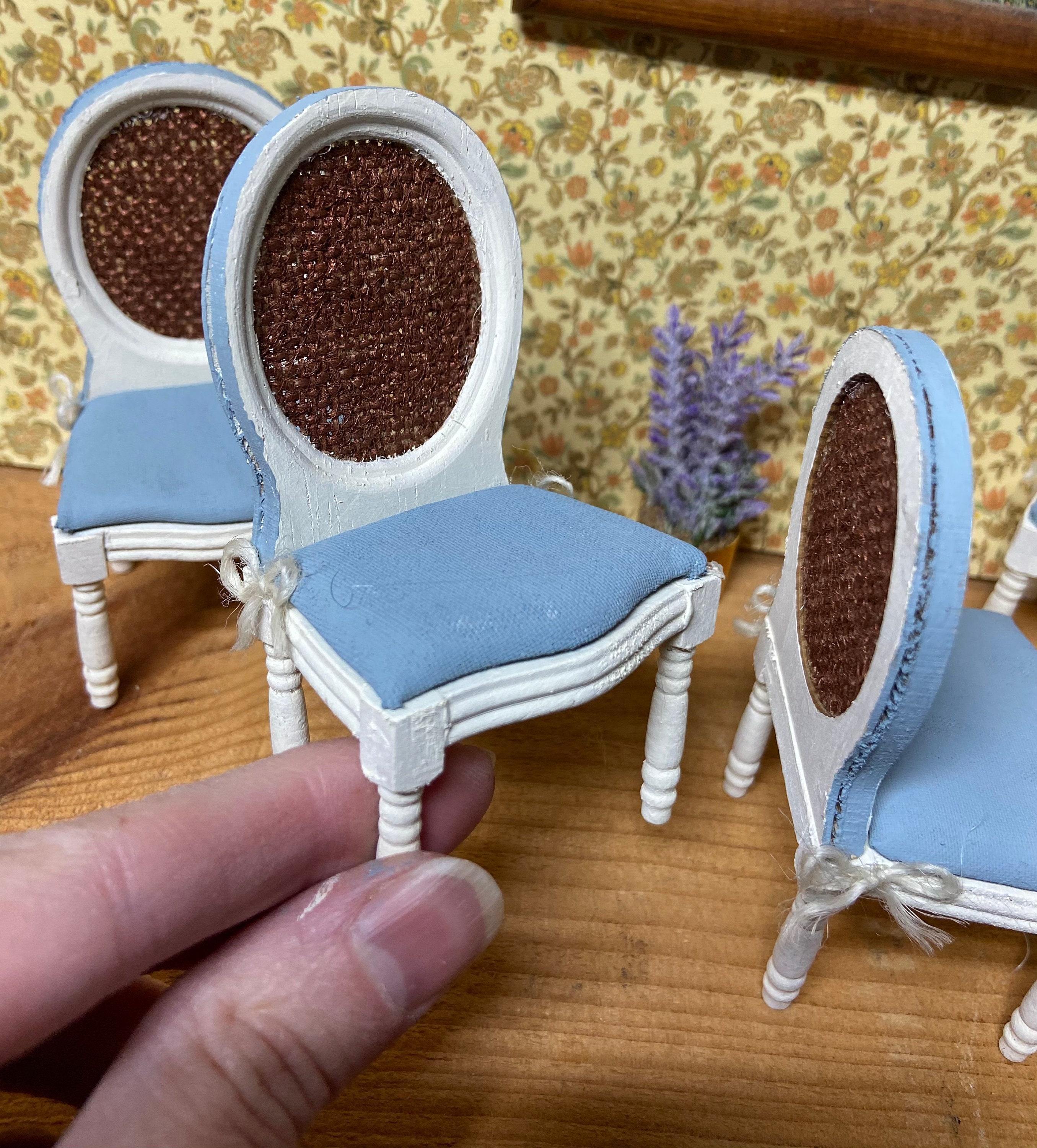 Dollhouse Chairs Dollhouse Dining Room Chairs Miniature Etsy