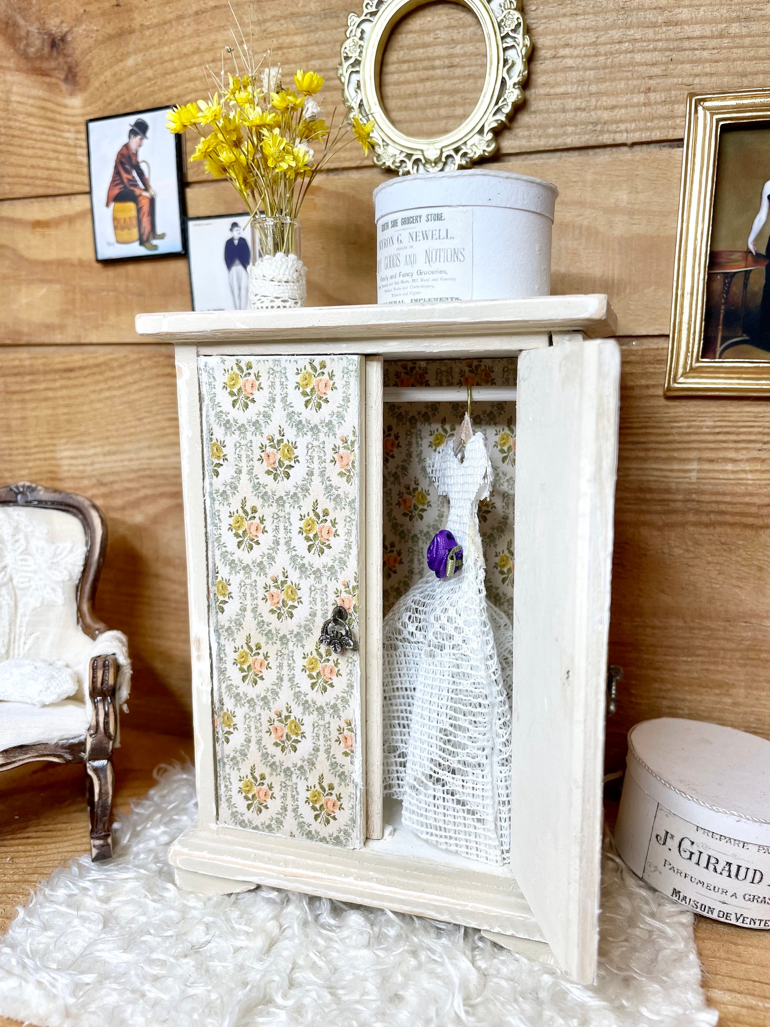 Dollhouse Armoire Miniature Armoire Dollhouse Wardrobe Etsy