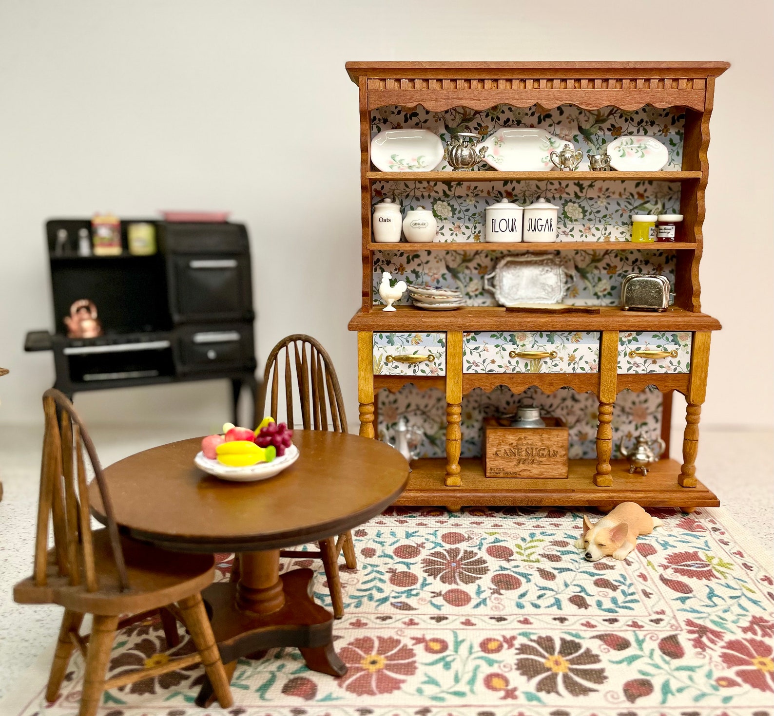 Vintage Dollhouse Kitchen Hutch Miniature Hutch Dollhouse Etsy