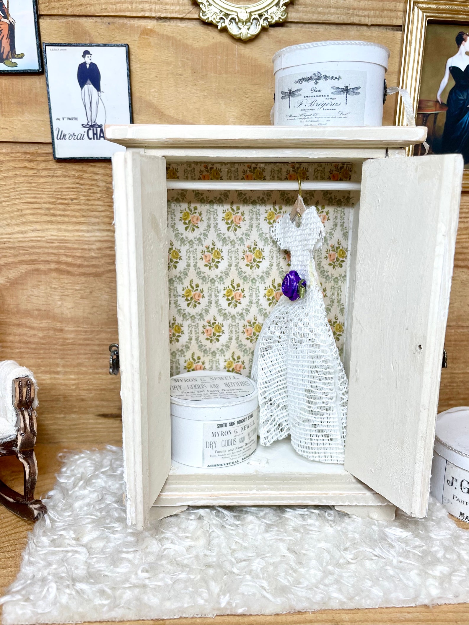 Dollhouse Armoire Miniature Armoire Dollhouse Wardrobe Etsy