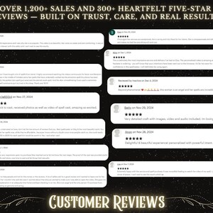 May include: A collage of customer reviews for a business with over 1,200 sales and 300 five-star reviews. The reviews highlight the positive experiences customers have had with the business, praising the quality of the products and services. The reviews are displayed on a black background with a gold star rating system.