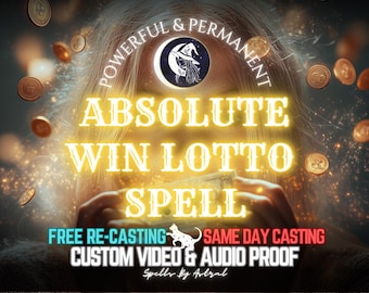 May include: A digital illustration of a woman with blonde hair holding money. The text "POWERFUL & PERMANENT ABSOLUTE WIN LOTTO SPELL FREE RE-CASTING SAME DAY CASTING CUSTOM VIDEO & AUDIO PROOF Spells By Astral" is displayed on the image.