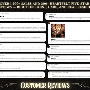 May include: A collage of customer reviews for a product, with five-star ratings and positive comments. The text reads "Over 1,200+ Sales and 300+ Heartfelt Five-Star Reviews - Built on Trust, Care, and Real Results."