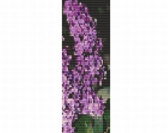 Lilacs with a Second bracelet for loom or peyote