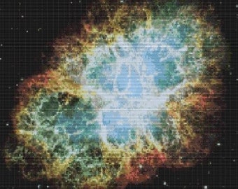 Hubble Mosiac Of The Crab Nebula, pattern for loom or peyote