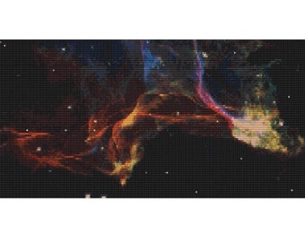 Hubble Veil Nebula 3,bead pattern for loom or peyote