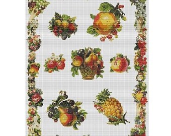 Fruits and Flowers Sampler, pattern for loom or peyote