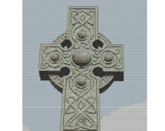 Croix celtique en Ecosse, motif de perles pour métier à tisser ou peyotl