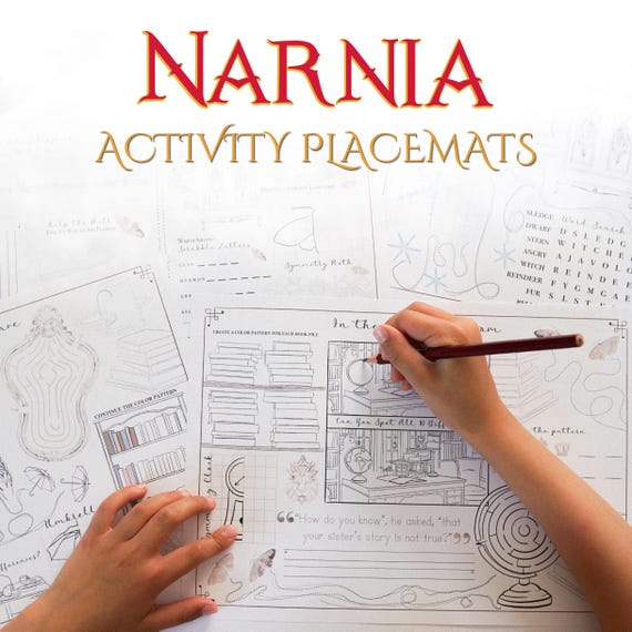 Narnia Activity Placemats | Printable Novel Study (PDF Pattern)