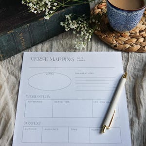 Verse Mapping Template for Bible Study Printable Verse Mapping Digital Verse Map Journal Scripture Mapping Study Guide for Bible