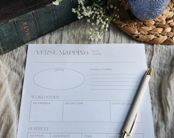 Verse Mapping Template: Bible Study Printable (Digital Download)