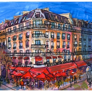 Paris Cafe Sketch Digital Download