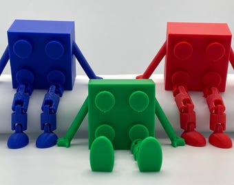 Set of 3 Lego Brick Buddy's Meme Funny. Arms & Articulated Legs 3D Printed Gift