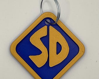 Scooby Doo Logo Dog Tag Keyring Cosplay 3D Replica Prop SD inc split ring