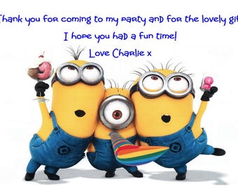 Personalized Children's Party Thank You Notes – Photographic Paper