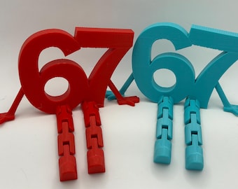 67 Tik-Tok Brain Rot Figurine~Articulated Meme Figurine~Six Seven~67mm (6.7cm)