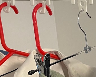 Washing Line Multi Size Clothes Coat Hanger Hooks/Pegs - 6 Pack