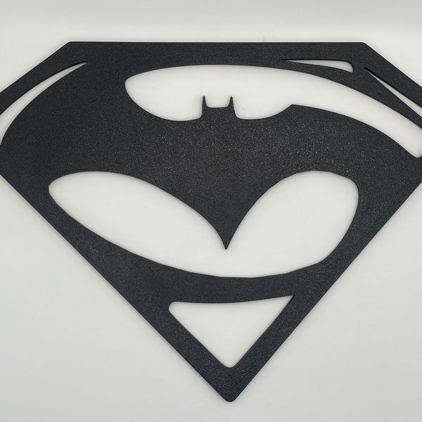 Superman & Batman Logo- Plaque Artwork Wall Art Home Decor Silhouette Gift