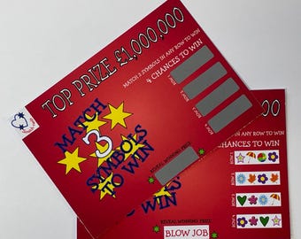 Funny Rude Naughty Gift Novelty Scratch Off Card Joke Fake win lose adult