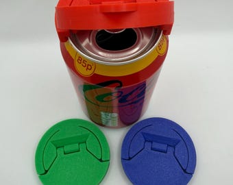 3 piece Snap-On Can Cap for Pop~Fizzy drink~Soda~Beer~Bug-Resistant Flip-Top Lid