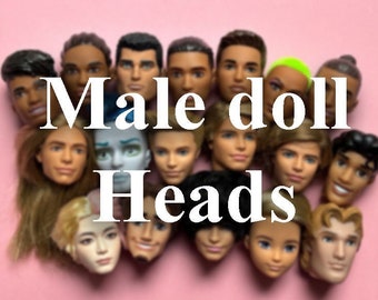 Male Doll Head for OOAK, Collect or Reroot 11 inch 12 inch Articulated doll Face Head Hair for Custom Man Fashion Doll Action Figure