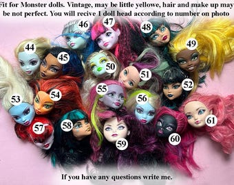 UPDATE! Monsters Doll Head for OOAK, Collect or Reroot 11 inch 12 inch Articulated doll Face Head Hair for Custom Fashion Doll Action Figure