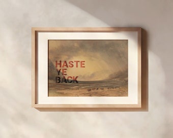 Escocia - Glencoe "Haste Ye Back" / Impresión de arte / Cartel vintage / Dicho escocés / Viajes