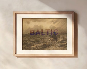 Jinete en las Tierras Altas de Escocia "Báltico" / Impresión de arte / Cartel vintage / Dicho escocés / Viajes / Escocia