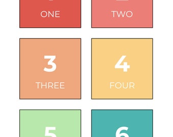 Number Flashcards 1-20, Printable Montessori Counting Cards (Digital Download)