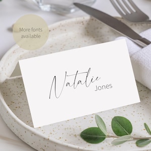 Nomes de lugares de casamento minimalistas, cartões de nomes de lugares de mesa, decoração de mesa de casamento minimalista, configurações de lugares de mesa de casamento, casamento moderno, plano de assentos